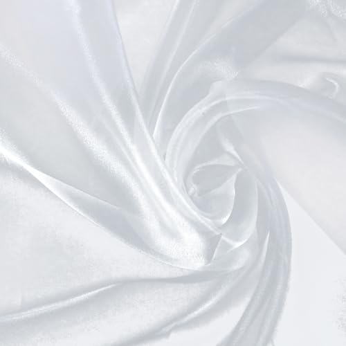 Manyshofu Silver Organza Fabric by The Yard, 60 Wide (2 Yard) - color: Silver, size: 2 Yard