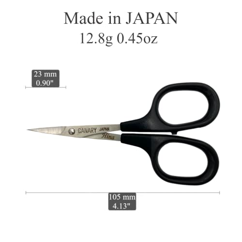 CANARY Small Precision Scissors - 4" with One Extra Pointed Tip, Mini Scissors for Paper Cutting, Paper Crafts, Kirie Art, Made in Japan - size: Papercutting Art (Intermediate)