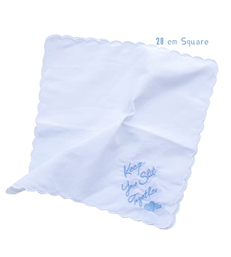 MileyMarla Ladies Embroidery Cotton White Handkerchiefs Lace Wedding Hankies - color: J03-3pcs Keep Up