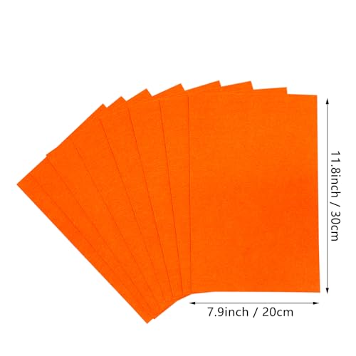 Jtnohx Stiff Felt, 2mm Thick Felt Sheets for Crafts, 8"x12" Hard Felt Fabric Squares 8Pcs for DIY Projects (Orange) - color: Orange