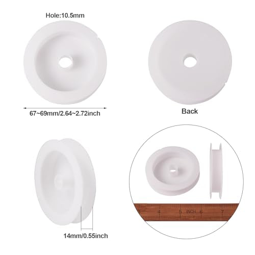 Craftdady 50Pcs Empty Plastic Wire Spools 2.64" in Diameter Thread Bobbins for Beading Wire Thread String - color: White, Plastic Wire Spools