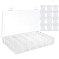 LE PAON 36 Grids Clear Plastic Organizer Box Storage Container Jewelry Box with Adjustable Dividers for Beads Art DIY Crafts Jewelry Fishing Tackles with 12 Floss bobbins