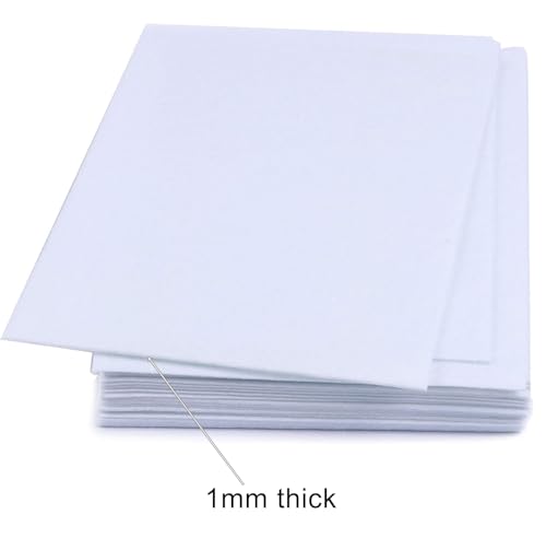 YYCRAFT Stiff Felt Sheets 9 Inch X 12 Inch - 48 Pcs Pack(Thickness:1mm),White - color: 1mm White(48pcs Pack)