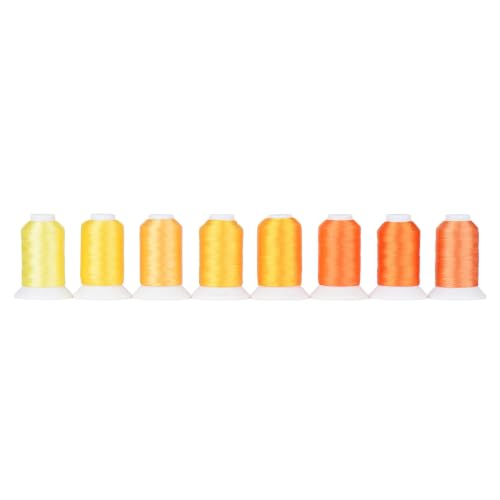 Simthread 8 Shades 550Yds Each 40WT Polyester Embroidery Thread Yellow Set - color: 550YYellowBrother