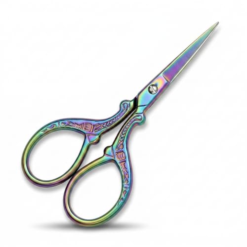 BIHRTC 3.6 Inch Mini Embroidery Scissors Sewing Crafting Stainless Steel Sharp Tip Scissors Shears for Needlework Threading Craft Art Work DIY Tools Cross Sticth - color: Colorful