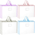 8 Pcs Sew Project Bags 18 x 13 Inch Quilting Craft Organizer Storage Bags with Handle and Pocket Large Sew Quilting Mesh for Quilters Knitting Stitching Crafter