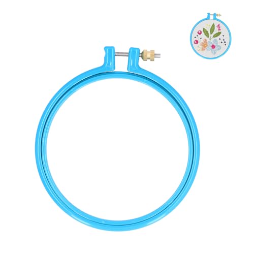 Embroidery Hoop Plastic, 5in Plastic Circle Cross Stitch Hoop Ring Circle Embroidery Ring Cross Stitch Supplies for Art Craft Sewing, Random Color