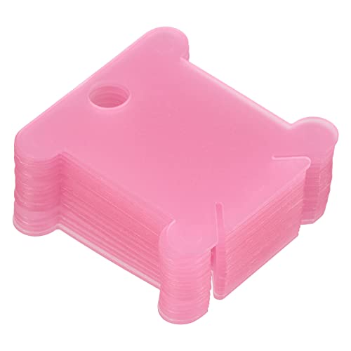 PATIKIL Plastic Floss Bobbins, 100 Pack Thread Cards Cross Cotton for Craft DIY Sewing Storage Case Embroidery, Pink - color: Pink