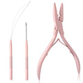 NEWISHTOOL Micro Links Hair Extensions Kit, Hair Extension Pliers for Beads - color: Pink