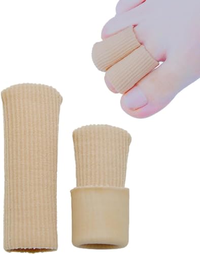 SOHLER 6 Packs Closed Toe Caps Finger Covers Sleeve Protectors, Elastic Fabric Lined with Soft Gel (Small) - size: Small