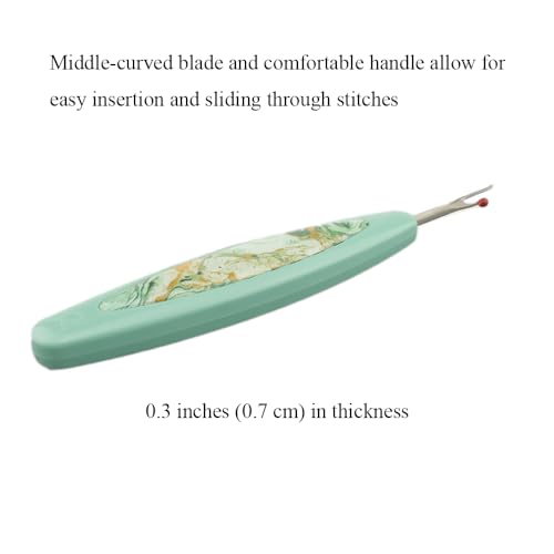HAHIYO Vintage Style Seam Ripper with Ergonomic Grip Sewing Stitch Cutter and Thread Unpicker for Quilting Sewing Crafting Notions & Hemming - Ergonomic Stitch Remover Sewing Tool, Green 5-Inch 1PC