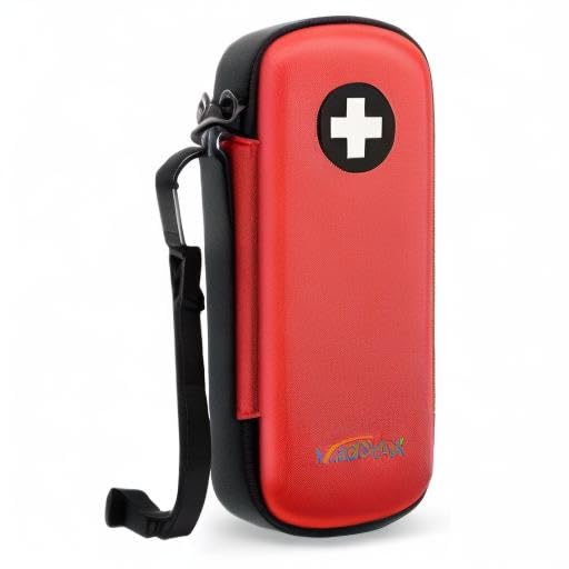 MEDMAX Epipen Medical Carrying Case Hard Shell EVA Travel Organizer Bag - color: Red
