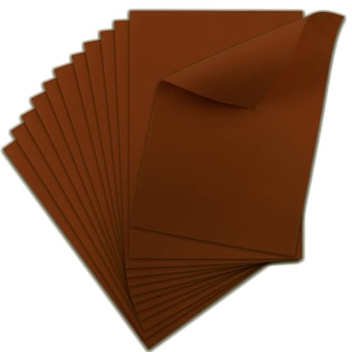 12 Pcs Felt Sheets, 7x11 Inch Stiff Felt for Crafts DIY, Brown - color: Brown