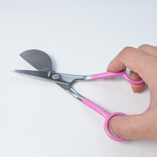 Duckbill Scissors, 6" Duckbill Shears For Art, Crafting, Fabric, Thread, Needlework and Embroidery (Pink) - color: Pink