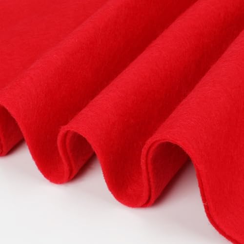 XSEINO Red Felt Fabric 180" X 36 "(5 Square Yards), 1.4 mm Thick Soft Felt Fabric Sheet for Crafts, Red Series Colors Soft Nonwoven Fabric, Fit for Decoration, Sewing, DIY Crafts - color: Red, size: 5 yard pre cut