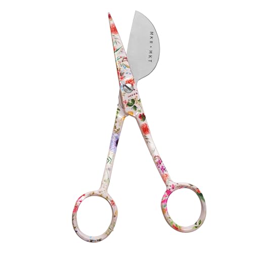 Duckbill Scissors for Applique & Embroidery - Double Curved, 6", Floral - color: Floral