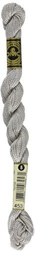 DMC 115 5-453 Pearl Cotton Thread, Light Shell Grey, Size 5