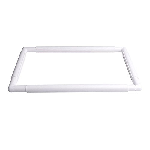 Square Embroidery Hoop, Plastic Cross Stitch Frame, White Cross Stitching Sewing Hoop (17x11 inches) - size: 17x11 inches