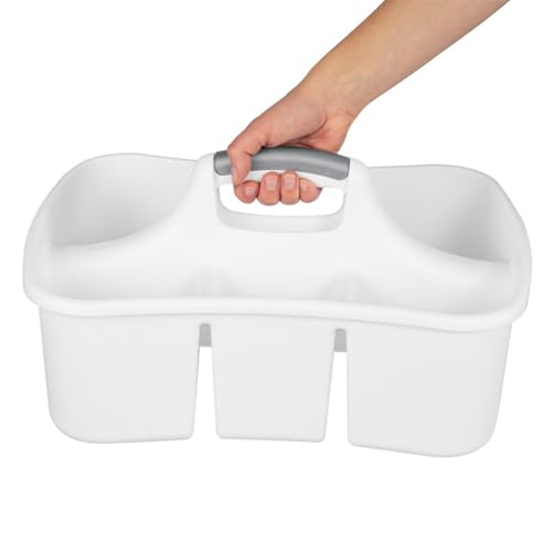 Sterilite Divided Ultra Caddy Storage Organizer for Bathroom, White, 4-Pack - size: 6 Pack