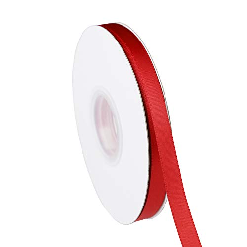 ITIsparkle 3/8" Inch Double Faced Satin Ribbon 50 Yards-Roll Set for Gift Wrapping Scrap Books Party Favor Hair Braids Baby Shower Decoration Floral Arrangement Craft Supplies, Red Ribbon - color: Red