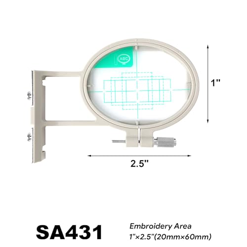 Sew Tech Embroidery Hoop for Brother, 1x2.5in 20x60mm SA431 EF61 Frame - size: 1.5" x 2.5" - SA431
