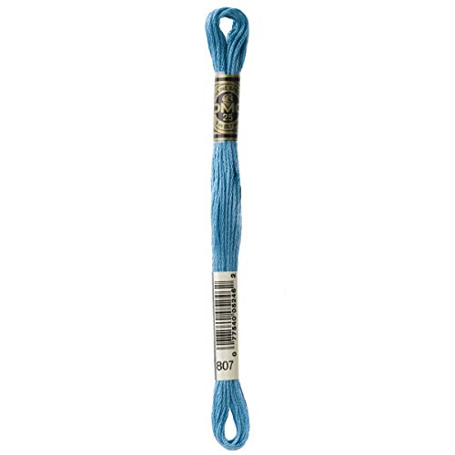 DMC 117-807 6 Strand Embroidery Cotton Floss, Peacock Blue, 8.7-Yard - color: Peacock Blue, size: 8.7 yards