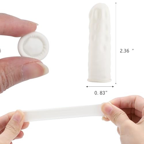 BTYMS 400 Count Latex Finger Cots Medium Fingertip Gloves Disposable Finger Rubber Tips Protector Anti-Static - size: Medium (Pack of 400)