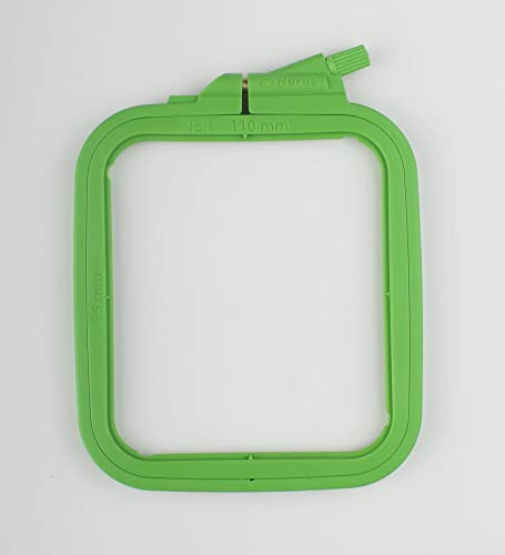 Nurge Square Embroidery Hoop - Plastic Cross Stitch Frame for Needlepoint & Embroidery - Adjustable Craft Hoop - Green - No:1 (X Small) - color: Green, size: No:1 (X Small)