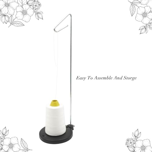 Single Thread Stand Large Spool, Full Metal Stable &Adjustable Thread Stand, Universal Single Cone and Spool for Sewing and Embroidery Machines