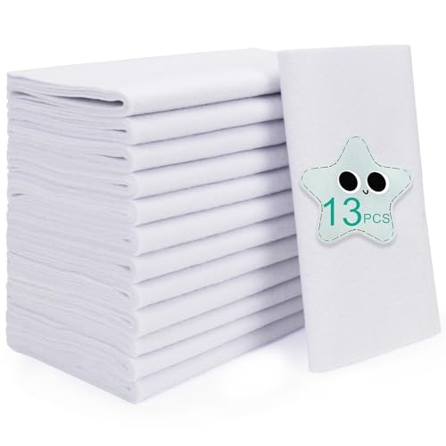 XSEINO 13 Rolls White Felt Fabric,8"x35"(20.5x90cm) 1.4mm Thick Soft Felt Fabric Sheet for Crafts,White Series Colors Soft Nonwoven Fabric,Fit for Decoration, Sewing, DIY Crafts - color: White