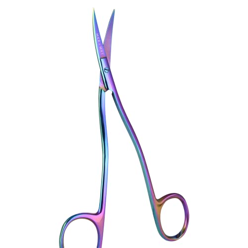 Applique Scissors for Embroidery - Double Curved Handle, 6", Rainbow - color: Rainbow