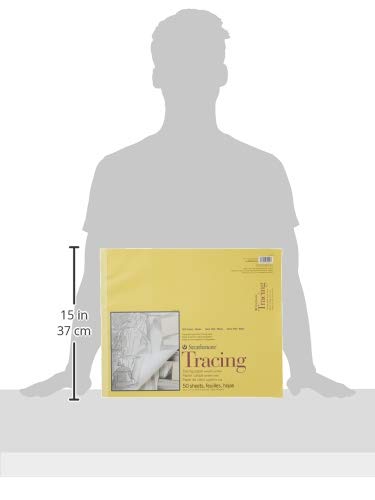 Strathmore 300 Series Tape Bound Tracing Pad, 14 X 17 inches, 25 lb., Transparent, 50 Sheets (370-14) - size: 14x17