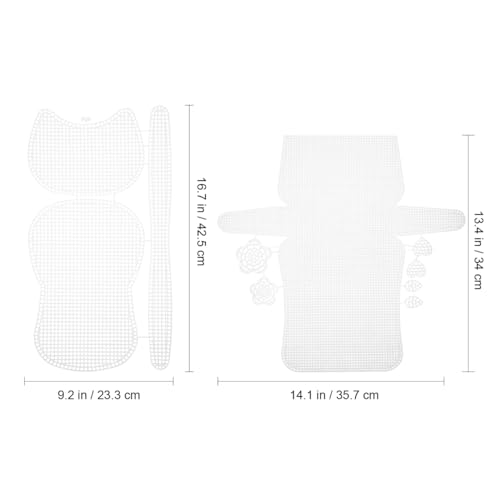 KALLORY 6Pcs DIY Plastic Mesh Canvas Sheets, Clear Plastic Mesh Sheet for Crochet Purse Making Embroidery Blank Needlepoint Canvas Craft Acrylic Yarn Crafting Knit Crochet Project