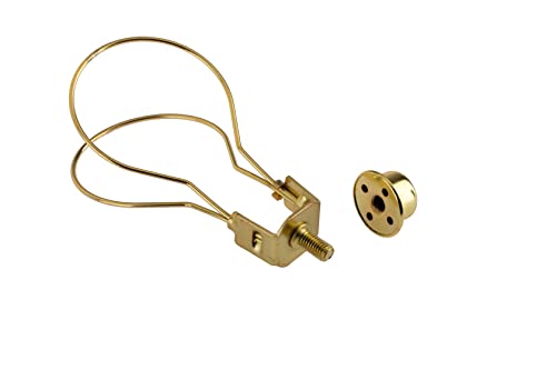 Creative Hobbies® Lamp Shade Light Bulb Clip Adapter Clip on with Shade Attaching Finial Top, Gold Color | 2 Pack - color: Gold