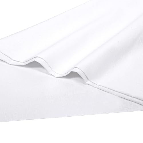 White Material Fabrics Muslin Fabric Cotton Cloth for Sewing 4.7 Oz White Cotton Fabric By The Yard Embroidery Quilting Material Apparel Cloth for Garments 1.6 X 0.5 Yard/59 LX 19.6" W