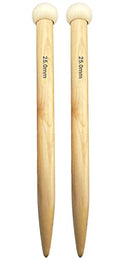 Weabetfu Large Size Bamboo Knitting Needle Straight Single Pointed Thick Knit Needles 10-inch Length Jumbo Knitting Needles for Huge Chunky Yarn Handmade DIY Knitting,US Size 36(20mm) - size: 20mm(S)