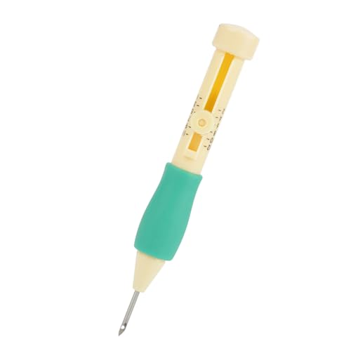 Needle Punch Tool, Embroidery Punch Punch Needle Tool Adjustable Needle Length Embroidery Needle Punch with 3 Sizes Needle Pen Kit Tool,Punch Needle Set for DIY Craft(Yellow+Green) - size: Yellow+green