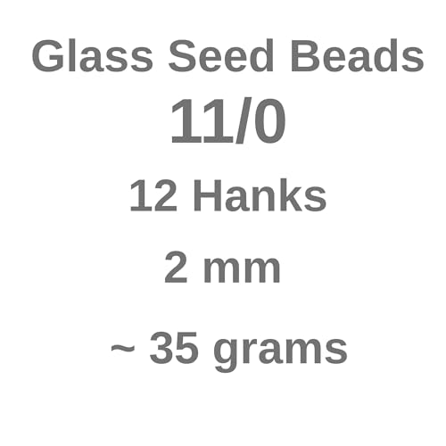 11/0 Glass Seed Beads, 12 String Hanks, Small Craft Beads, 2 mm (Brown) - color: Brown