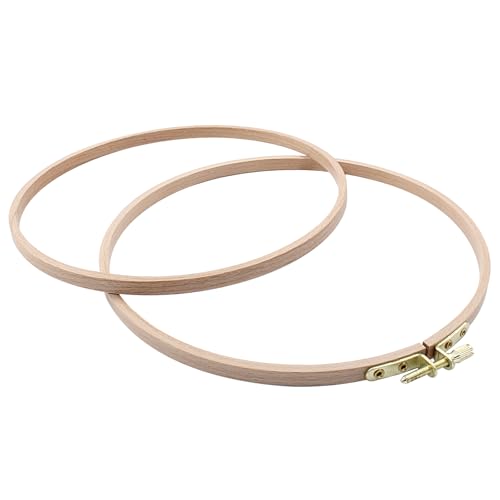 Murtenze 8" Embroidery Hoop Round Beech Wood, 2 Pack - style: 8 Inch