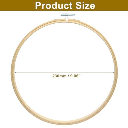 Unlorspy 9 Inch Circle Embroidery Hoops, 6Pcs Round Wood Bamboo - size: 9"