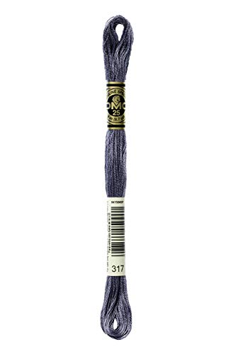 DMC 117-317 Mouline Stranded Cotton Six Strand Embroidery Floss Thread, Pewter Gray, 8.7-Yard - color: Grey, size: 8.7 yards