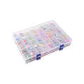 2 Pack Fixed 48 Grids Clear Plastic Divider Storage Box, Transparent Organizer Container Case for Bead, Button, Jewelry, Diamond, Craft, Small Parts, Sewing Kit，DIY Accessories
