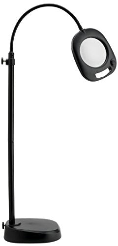 Daylight Company LED Floor Lamp and Table Lamp, Standing Lamp for Living Room, Bedroom, Salon, Office, Touch Control, Flexible Arm, Sleek Design, Multipurpose, Magnifier Lamp, Black