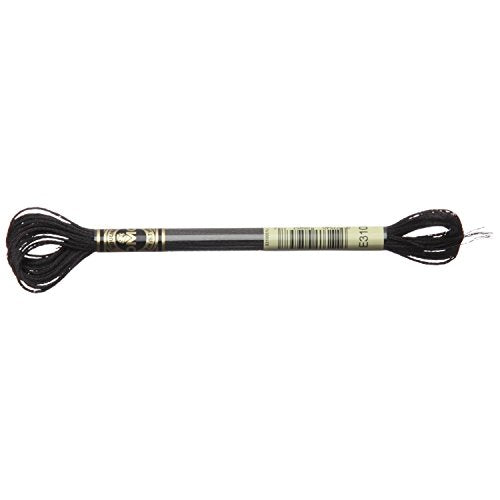 DMC Light Effects Embroidery Floss - 8.7yd - 6/Pkg - Black (E310) - color: Black (E310)