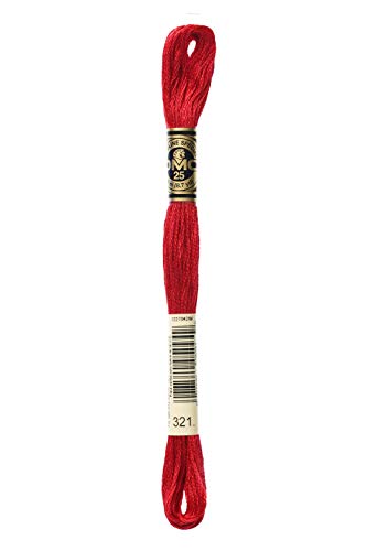 Dmc 6-Strand Embroidery Cotton 8.7yd-Christmas Red - color: Red, size: 8.7 yards