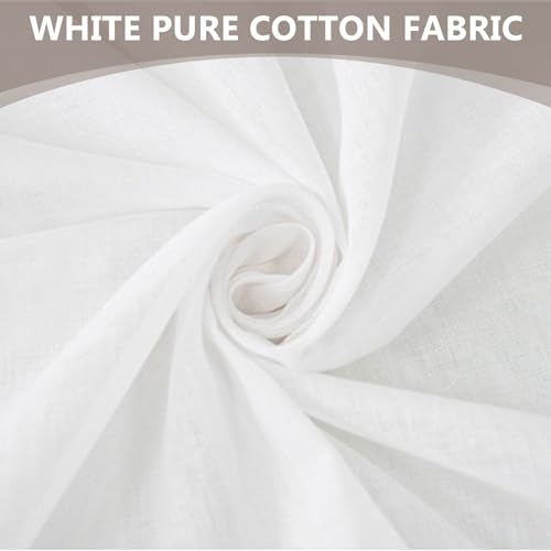 100 Pcs7x7 Inches Cotton Fabric Squares Precut Quilting Fabric Bundles White Cotton Fabrics Squares for DIY Beginners Sewing Craft - color: White