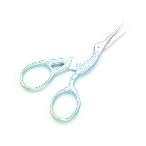3.6" Sewing Embroidery Scissors with Artificial Leather Cover(Fresh Green) - color: Fresh Green