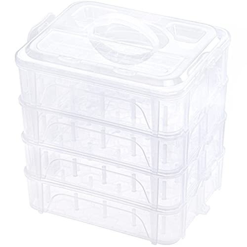 New brothread 4 Layer Stackable Clear Storage Box Organizer - size: 4 Layers