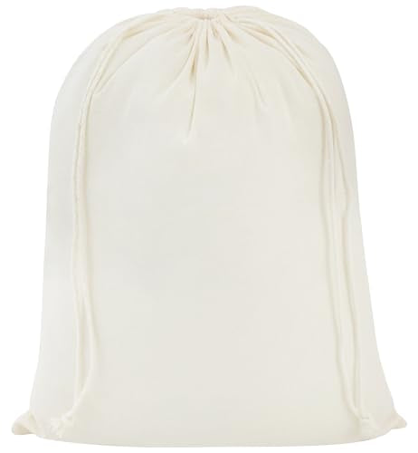 PALTERWEAR 100% Cotton Drawstring Bags 10‑Pack 10x15 Lightweight 70 GSM Muslin Pouch Set | Reusable Gift, Craft, Pantry, Travel Storage | Double Drawstring (Natural Beige, 10 x 15 Inches) - size: 10 x 15 Inches