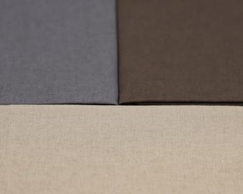 3 Pieces 18 x 21 Inches Cotton Fabric Precut Quilting Fabric Bundles Solid Colors Layer Cakes Quilt Material for DIY Craft Sewing Embroidery (Grey Coffee) - color: Grey Coffee